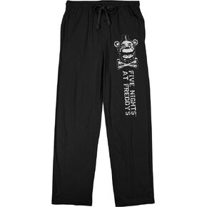 Five Nights At Freddy's Freddy Fazbear Crossbones Men's Black Sleep Pajama Pants