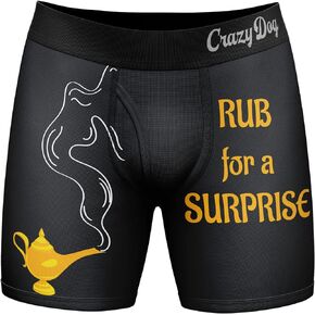 Crazy Dog T-Shirts Mens Rub For A Surprise Boxer Briefs Funny Sarcastic Offensive Underwear for Guys Joke