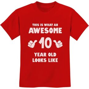Awesome 10 Year Old 10th Birthday Shirt Gifts for Girls Boys Youth Kids T-Shirt