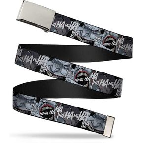 Buckle-Down Web Belt - Joker Laughing C/U Black/White