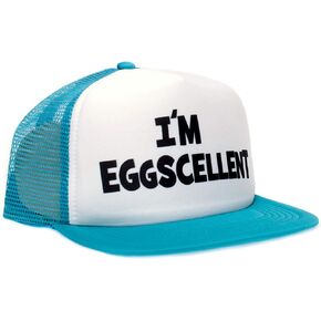 I'm Eggscellent Unisex-Adult Trucker Hat -One-Size Aqua/White