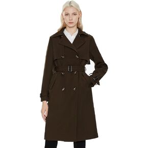 Orolay Women's Long Trench Coat Double-Breasted Classic Lapel Overcoat with Belt