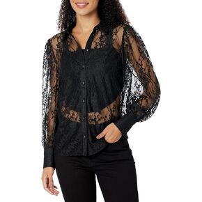 Women's Long Sleeve Lita Lace Button Up Top