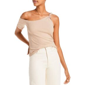 Clothing Womens Pandora Ribbed Knit Top Beige L