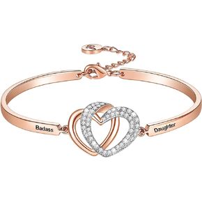 هدية عيد الحب "Badass Daughter"، سوار "Always My Daughter Forever My Friend"، مجوهرات "الأم/الأب والابنة إلى الأبد الحب" للنساء والفتيات، هدية زفاف عيد الميلاد من الأب والأم in Kuwait