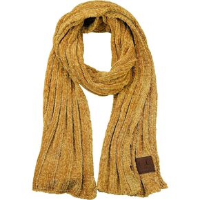 C.C Women's Ultra Soft Chenille Ribbed Thick Warm Knit Shawl Wrap Scarf