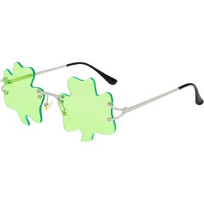 American Trends St. Patrick’s Day Irish Shamrock Sunglasses Green Four Leaf Clover Accessories