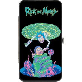 Buckle-Down Women's Hinge Wallet-Rick and Morty, 7" x 4"