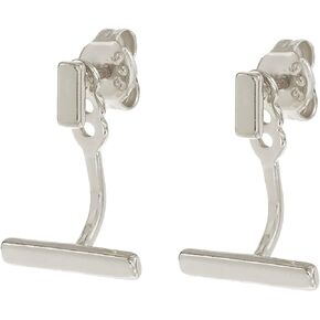 Bar Ear Jacket Earrings for Women, Dainty Earring Jackets 925 Sterling Silver, 18k Gold plated