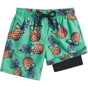 ALISISTER Boys Swim Trunks with Compression Liner with Pockets Bathing Suit 2-20 Years Old