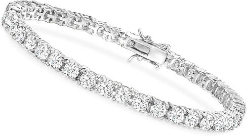 Moissanite Tennis Bracelet, 925 Sterling Silver Adjustable Bracelet D Color VVS1 Round Brilliant Cut Lab Created Moissanite Dainty Bracelet for Women in Saudi Arabia