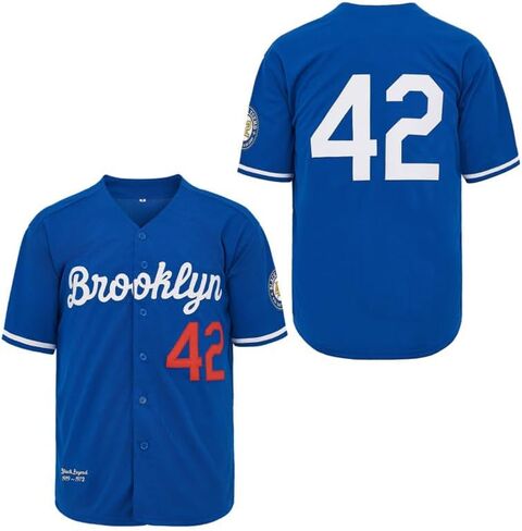 Men's Black Legend Baseball Jersey #42 Vintage Embroidered Retro Hip Hop Jersey Stitched in Saudi Arabia