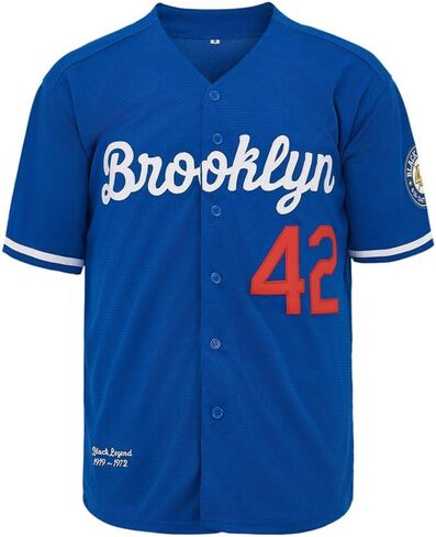 Men's Black Legend Baseball Jersey #42 Vintage Embroidered Retro Hip Hop Jersey Stitched in Saudi Arabia