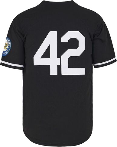 Men's Black Legend Baseball Jersey #42 Vintage Embroidered Retro Hip Hop Jersey Stitched in Saudi Arabia