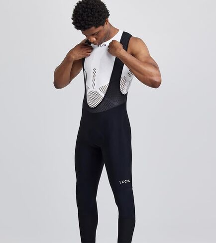 LE COL Men’s Pro Bib Tights | Sweat Wicking Cycling Pants | Aerodynamic Panels, Lightweight, Cuffed Ankles in Kuwait
