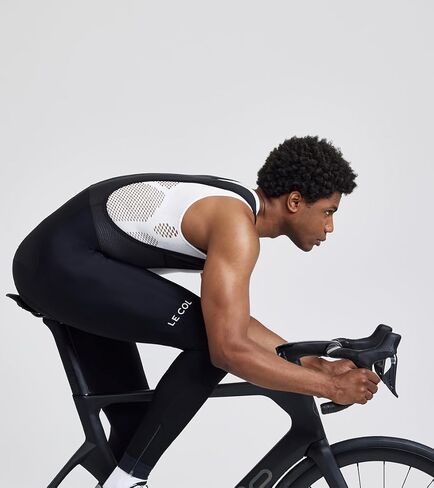 LE COL Men’s Pro Bib Tights | Sweat Wicking Cycling Pants | Aerodynamic Panels, Lightweight, Cuffed Ankles in Kuwait