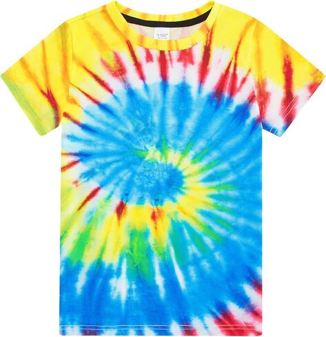 Adovigo Boys Girls Tie Dye T Shirts Size 6-8 Kids Short Sleeve Colorful Graphic 7 Year Old T Shirts in Kuwait