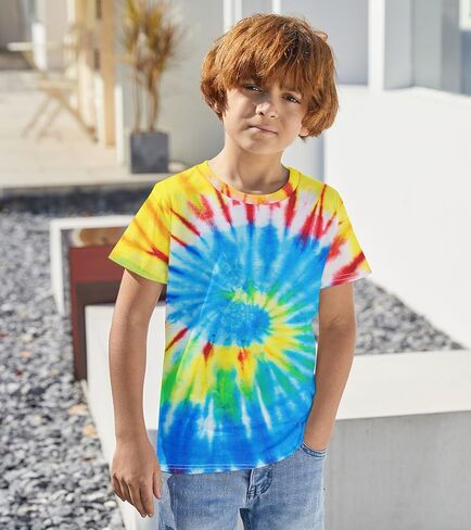 Adovigo Boys Girls Tie Dye T Shirts Size 6-8 Kids Short Sleeve Colorful Graphic 7 Year Old T Shirts in Kuwait