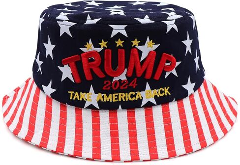 قبعة MAGA Bucket Hat Trump 2024 Flag Cap Take America Back دونالد ترامب للجنسين في الهواء الطلق in Saudi Arabia