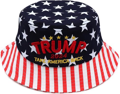 قبعة MAGA Bucket Hat Trump 2024 Flag Cap Take America Back دونالد ترامب للجنسين في الهواء الطلق in Saudi Arabia