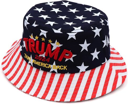 قبعة MAGA Bucket Hat Trump 2024 Flag Cap Take America Back دونالد ترامب للجنسين في الهواء الطلق in Saudi Arabia