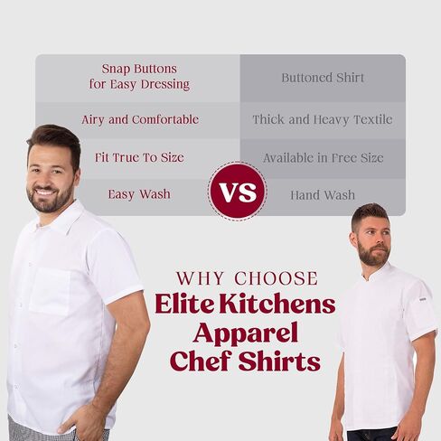 قمصان الطهاة المحترفين من Elite Kitchens Apparel، عبوات بيضاء كبيرة الحجم in Saudi Arabia