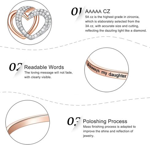 Aihitero Mothers Day ‘Badass Daughter’ Gifts, ‘Always My Daughter Forever My Friend’ Bangle Bracelet, ‘Mother/Father Daughter Forever Love’ Women Girls Jewelry, Christmas Birthday Present from Dad Mom in Saudi Arabia