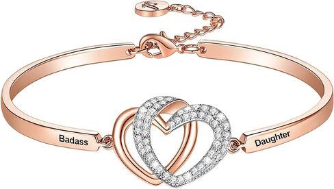 هدية عيد الحب "Badass Daughter"، سوار "Always My Daughter Forever My Friend"، مجوهرات "الأم/الأب والابنة إلى الأبد الحب" للنساء والفتيات، هدية زفاف عيد الميلاد من الأب والأم in Kuwait