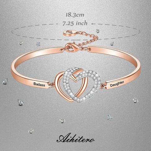 هدية عيد الحب "Badass Daughter"، سوار "Always My Daughter Forever My Friend"، مجوهرات "الأم/الأب والابنة إلى الأبد الحب" للنساء والفتيات، هدية زفاف عيد الميلاد من الأب والأم in Kuwait