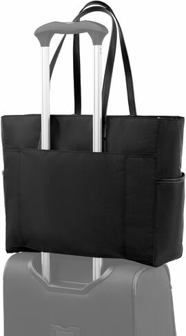 حقيبة حمل نسائية خفيفة الوزن من ترافيل برو ماكس لايت سوفت سايد، تناسب كمبيوتر محمول يصل إلى 16 بوصة، والسفر المدرسي، باللون الأسود in Kuwait