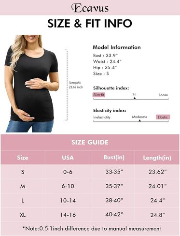Ecavus 3 حزمة قمصان الأمومة النسائية قصيرة الأكمام مضلع تونك القمم مغرفة الرقبة عارضة الحمل تي شيرت in Kuwait