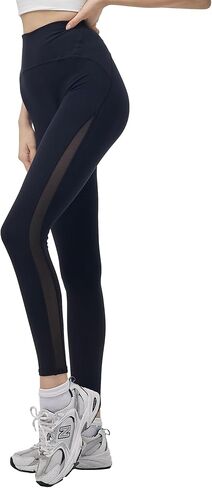 Women's Hight Waist Yoga Pants No Front Rise Seam Gym Workout Leggings Fitness Mesh Leggings in Kuwait