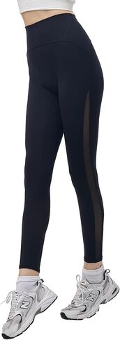 Women's Hight Waist Yoga Pants No Front Rise Seam Gym Workout Leggings Fitness Mesh Leggings in Kuwait