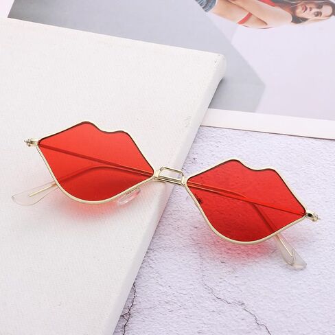 Dazzleimart نظارات شمسية جذابة وشفاه ساخنة نظارات شمسية كلاسيكية عصرية وممتعة للنساء والرجال زينة عيد الميلاد لصالح الحفلات in Kuwait