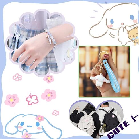 Cinnamoroll stuff Gift Set for Women including Drawstring Bag,Keychain,Stickers,Button Pins,Charm Bracelet,Hairpin Headbands,Coin Bag in Saudi Arabia