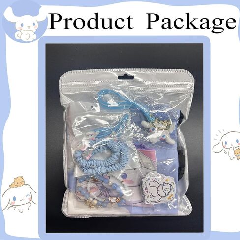 Cinnamoroll stuff Gift Set for Women including Drawstring Bag,Keychain,Stickers,Button Pins,Charm Bracelet,Hairpin Headbands,Coin Bag in Saudi Arabia