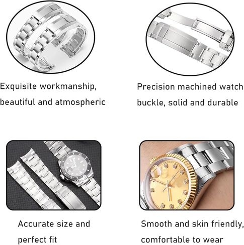 Topuly 20mm الفولاذ المقاوم للصدأ ووتش الفرقة استبدال لرولكس GMT الغواصة شبح دايتونا Yachtmaster حزام Wirstband الملحقات للرجال والنساء in Kuwait
