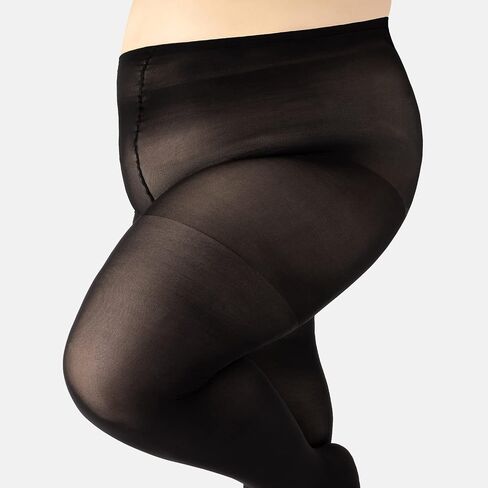 CALZITALY Plus Sizes Anti-Chafing Opaque Tights | 60 DEN | L - 4XL | Black | Italian Hosiery in Kuwait