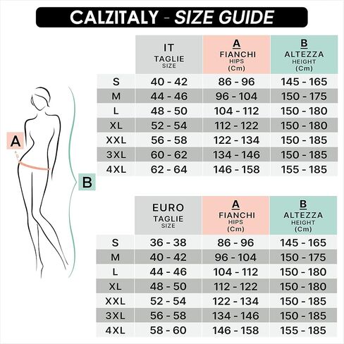 CALZITALY Plus Sizes Anti-Chafing Opaque Tights | 60 DEN | L - 4XL | Black | Italian Hosiery in Kuwait