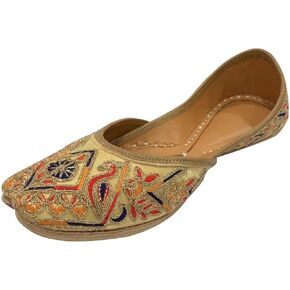 Multi Designer Women's Punjabi Jooti Handmade Stylish Flats Party Shoes