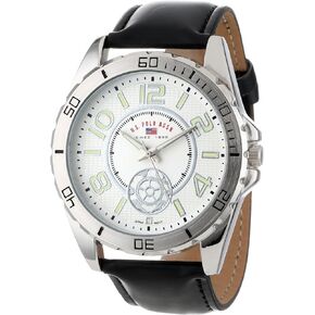 U.S. Polo Assn. Classic Men's US5159 Black Synthetic Leather Strap Watch