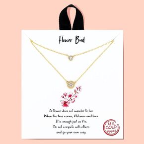 Leafael 18K Gold Dipped and White Gold Dipped Handmade Hypoallergenic Dainty Pendant Necklace Personalized Message Card Charm Choker, Symbols, 16+2 inches, Made in Korea, Jewelry Gifts for Women Girls