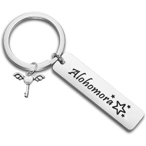MYOSPARK Alohomora Keychain With A Winged Key Charm Geeky Gift