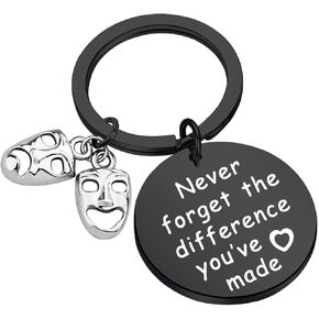 MYOSPARK Theatre Keychain Drama Mask Gift Tragedy and Comedy Jewelry Gift