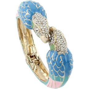EVER FAITH Women's Austrian Crystal Enamel Parrot Bird Bangle Bracelet Gold-Tone in Saudi Arabia