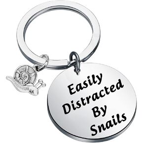 CHOORO Snail Jewelry Slow Down Gift Snail Lovers Gift Easily Distracted By Snails Keychain