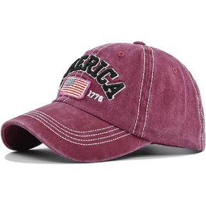 Cot-Oath Mens Baseball Cap Women Hat - American Flag Hat Unisex Adjustable Trucker Hat Retro