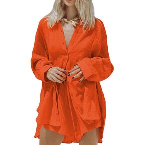TOLENY Women Casual 2 Piece Summer Outfits Long Sleeve Shirt Top and Shorts Tracksuit Sets