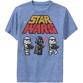 Star Wars Boy's Imperial Pixel T-Shirt Royal Heather, Medium