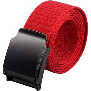 moonsix Nylon Web Belts for Men,Solid Color Military Style 1.5" Wide Flip Top Belt